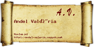 Andel Valéria névjegykártya